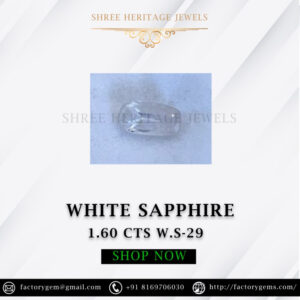 1.60 Carat Natural White Sapphire Stone