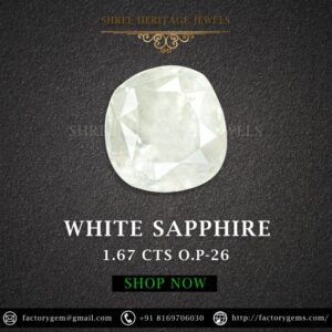 1.67 Carat Natural White Sapphire Stone