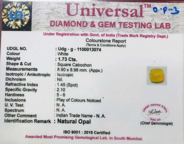 1.73 Carat Natural Opal Stone - Image 2
