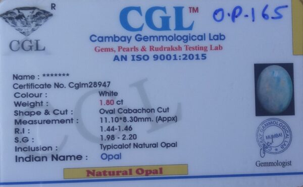 1.80 Carat Natural Australian Opal Stone - Image 2