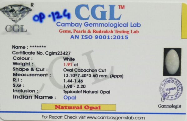 1.91 Carat Natural Australian Opal Stone - Image 2