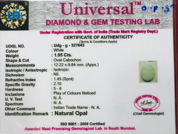 1.95 Carat Natural Australian Opal Stone - Image 2