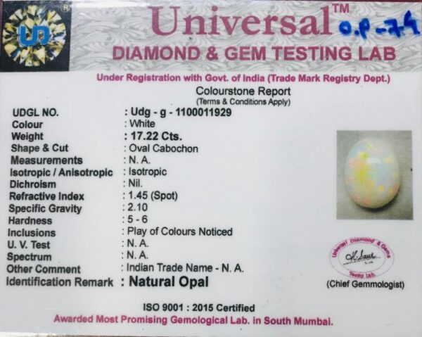 17.22 Carat Natural Australian Opal Stone - Image 2