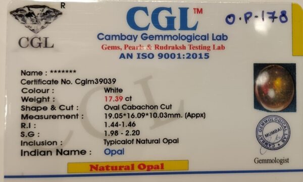 17.39 Carat Natural Opal Stone - Image 2
