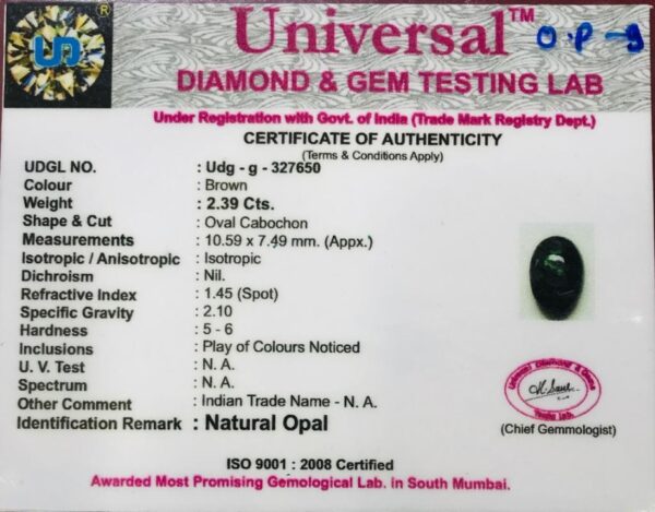 2.39 Carat Natural Opal Stone - Image 2