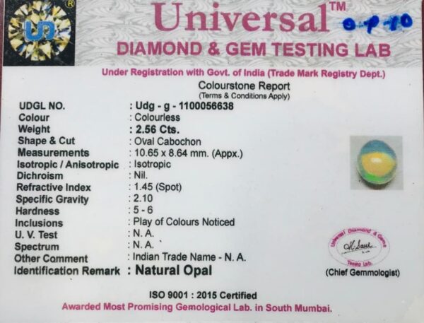 2.56 Carat Natural Opal Stone - Image 2