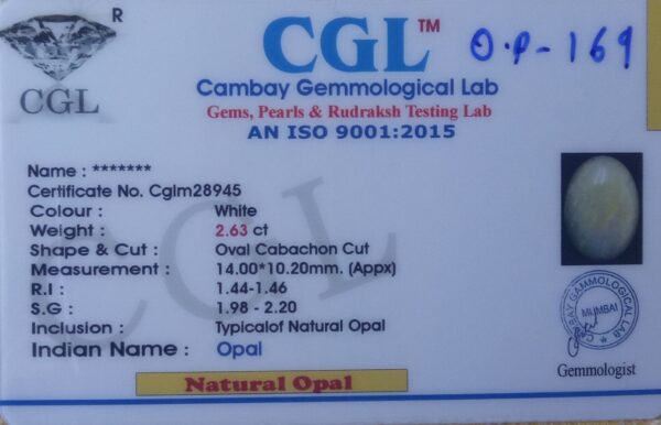 2.63 Carat Natural Australian Opal Stone - Image 2