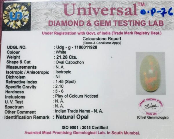 21.28 Carat Natural Australian Opal Stone - Image 2