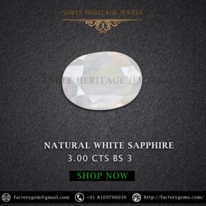 3.00 Carat Natural White Sapphire Stone
