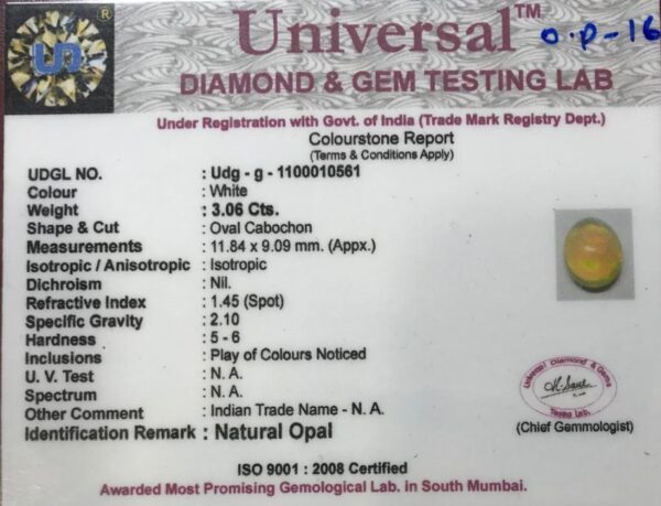 3.06 Carat Natural Opal Stone - Image 2