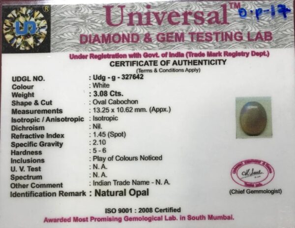 3.08 Carat Natural Opal Stone - Image 2