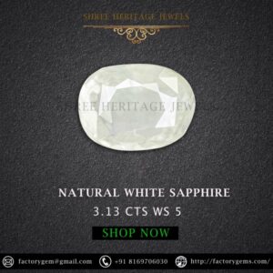 3.13 Carat Natural White Sapphire Stone