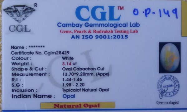 3.14 Carat Natural Australian Opal Stone - Image 2