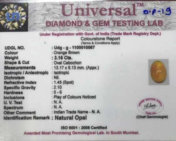 3.16 Carat Natural Opal Stone - Image 2