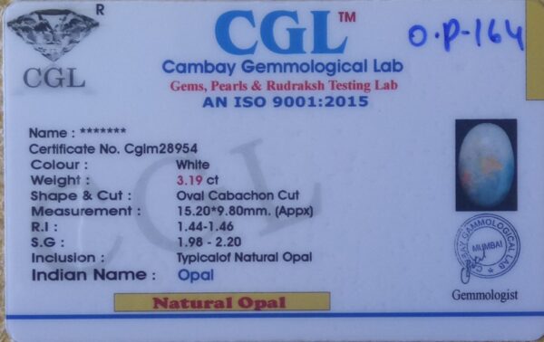 3.19 Carat Natural Australian Opal Stone - Image 2