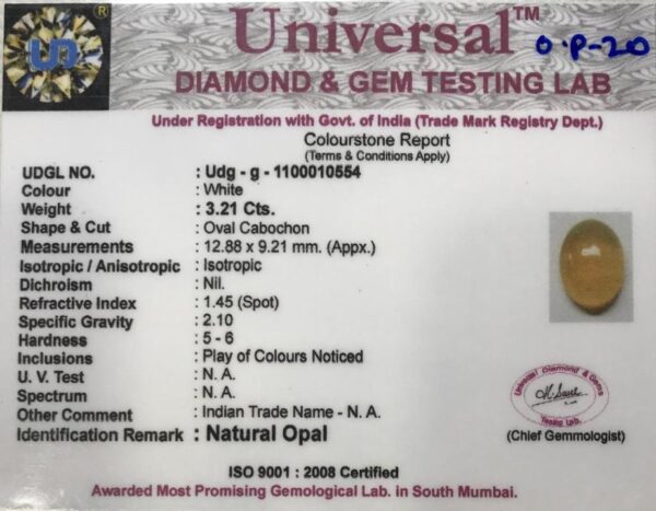 3.21 Carat Natural Opal Stone - Image 2
