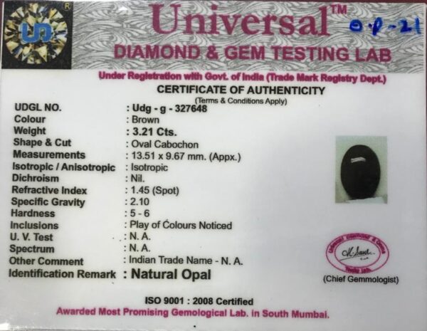 3.21 Carat Natural Opal Stone - Image 2
