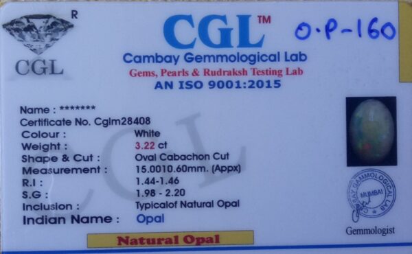 3.22 Carat Natural Opal Stone - Image 2