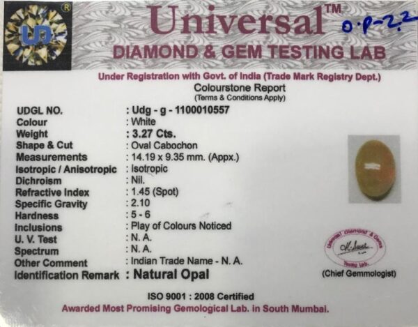 3.27 Carat Natural Opal Stone - Image 2
