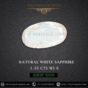 3.30 Carat Natural White Sapphire Stone