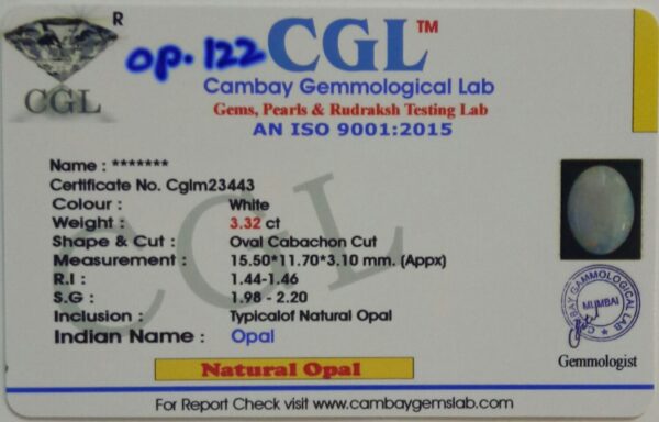 3.32 Carat Natural Opal Stone - Image 2
