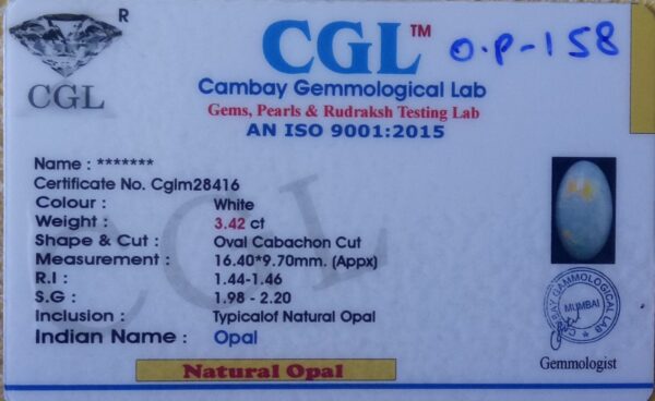 3.42 Carat Natural Australian Opal Stone - Image 2
