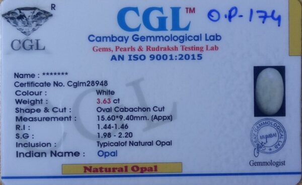 3.63 Carat Natural Australian Opal Stone - Image 2