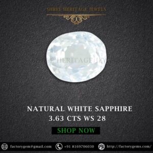 3.63 Carat Natural White Sapphire Stone
