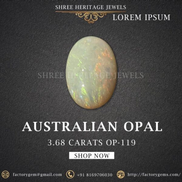 3.68 Carat Natural Australian Opal Stone