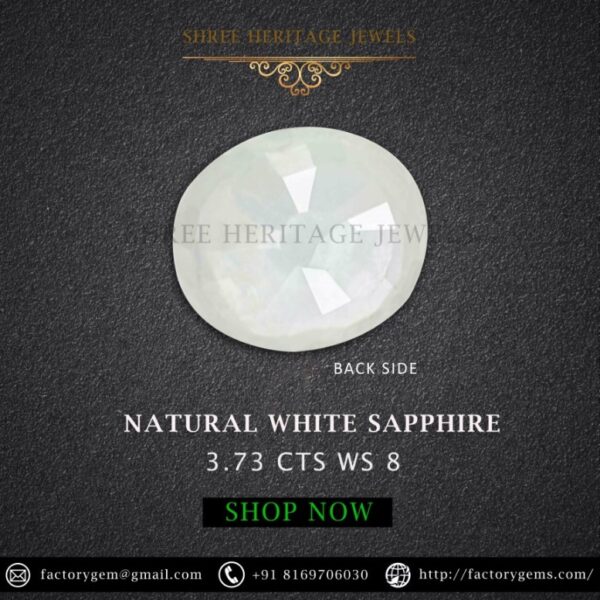 3.73 Carat Natural White Sapphire Stone