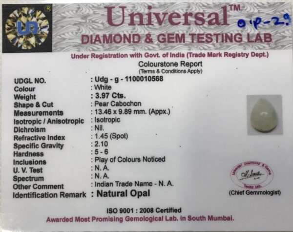 3.97 Carat Natural Australian Opal Stone - Image 2