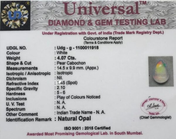 4.07 Carat Natural Opal Stone - Image 2