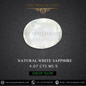 4.07 Carat Natural White Sapphire Stone