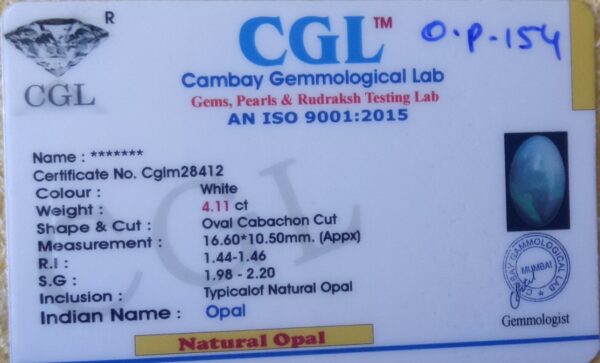 4.11 Carat Natural Australian Opal Stone - Image 2