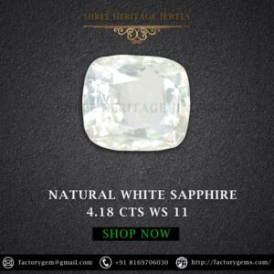 4.18 Carat Natural White Sapphire Stone
