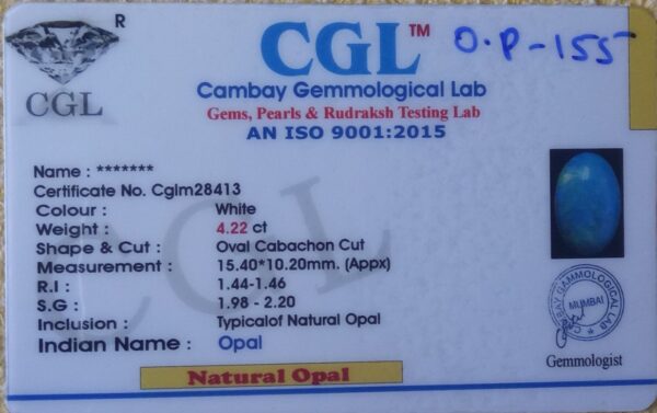 4.22 Carat Natural Australian Opal Stone - Image 2