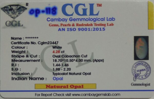 4.28 Carat Natural Australian Opal Stone - Image 2