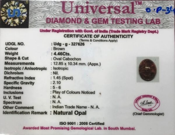 4.46 Carat Natural Opal Stone - Image 2