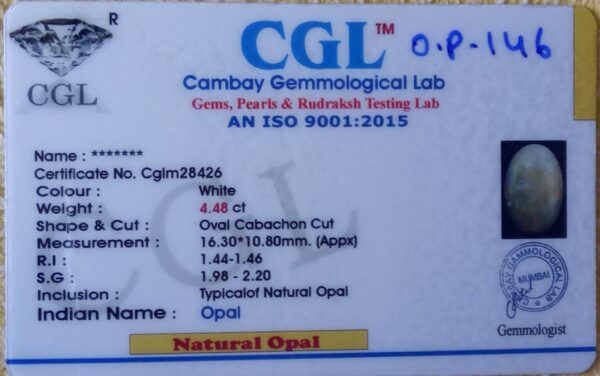 4.48 Carat Natural Australian Opal Stone - Image 2