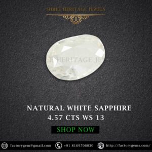 4.57 Carat Natural White Sapphire Stone