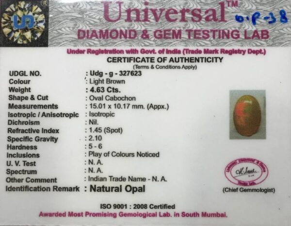 4.63 Carat Natural Opal Stone - Image 2