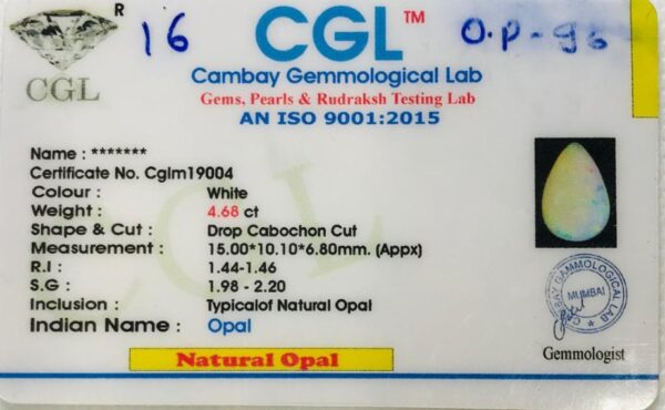 4.68 Carat Natural Opal Stone - Image 2