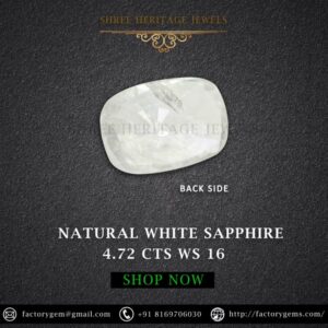 4.72 Carat Natural White Sapphire Stone
