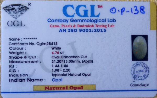 4.76 Carat Natural Australian Opal Stone - Image 2
