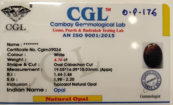 4.76 Carat Natural Opal Stone - Image 2