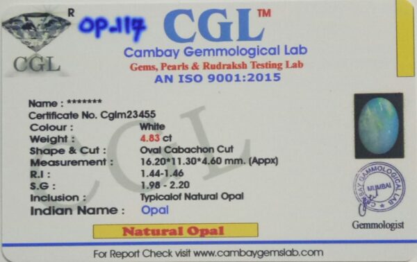 4.83 Carat Natural Opal Stone - Image 2