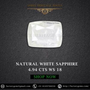 4.94 Carat Natural White Sapphire Stone