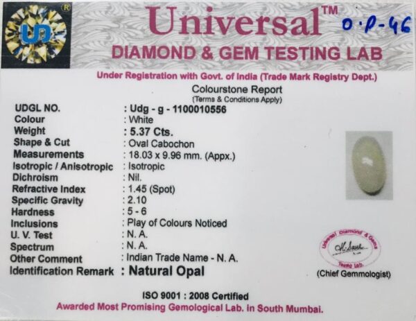 5.37 Carat Natural Opal Stone - Image 2