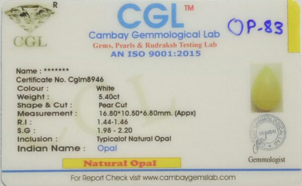 5.40 Carat Natural Opal Stone - Image 2