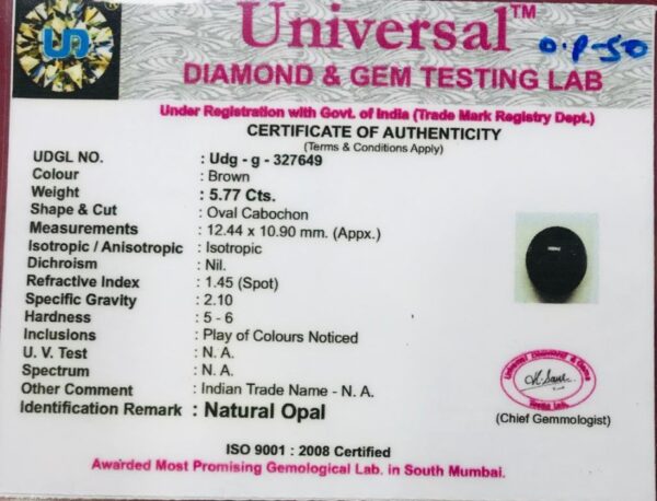 5.77 Carat Natural Opal Stone - Image 2